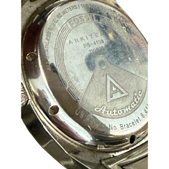 FOSSIL Arkitekt Automatic Water Resistant Watch FS4108 Mens Stainless Steel Work - Picture 12 of 12